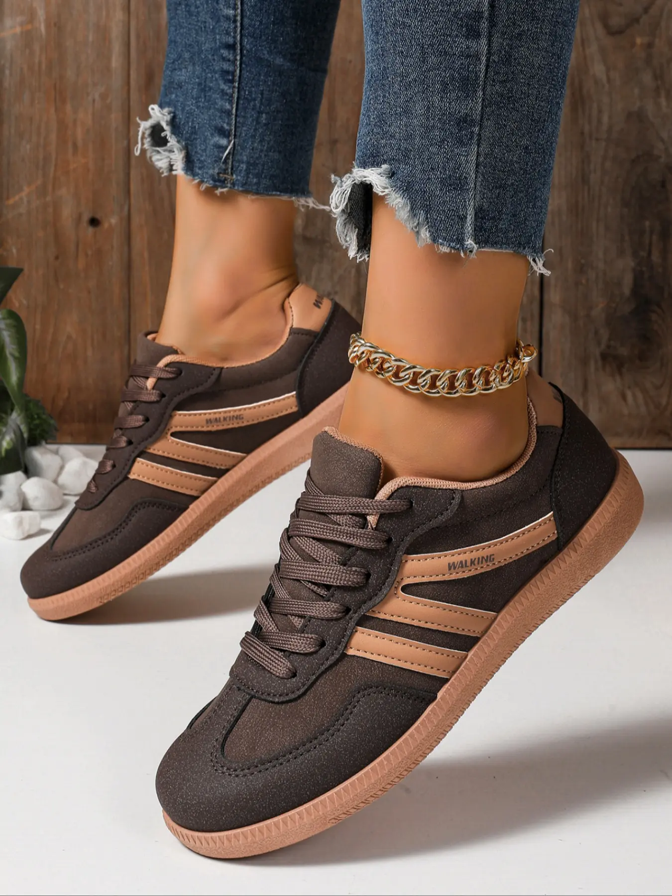 Women's Fashion Sports Shoes, Comfortable Walking Shoes, Casual Lacing Design, Patchwork Design Sneakers, Anti-Slip Sneakers, Perfect for Daily Wear, High-Quality Women's Shoes, Trendy Walking Sneakers