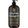 M3 Naturals Ylang Ylang + Ginger Vegan Floral Lymphatic Drainage Massage Oil - 8oz Smooth Lightweight Daily Oil with Collagen, Stem Cells for Circulation, Detox, Cellulite Removal, Muscle Relief, Skin Firming, Calming Nourishment, Blend
