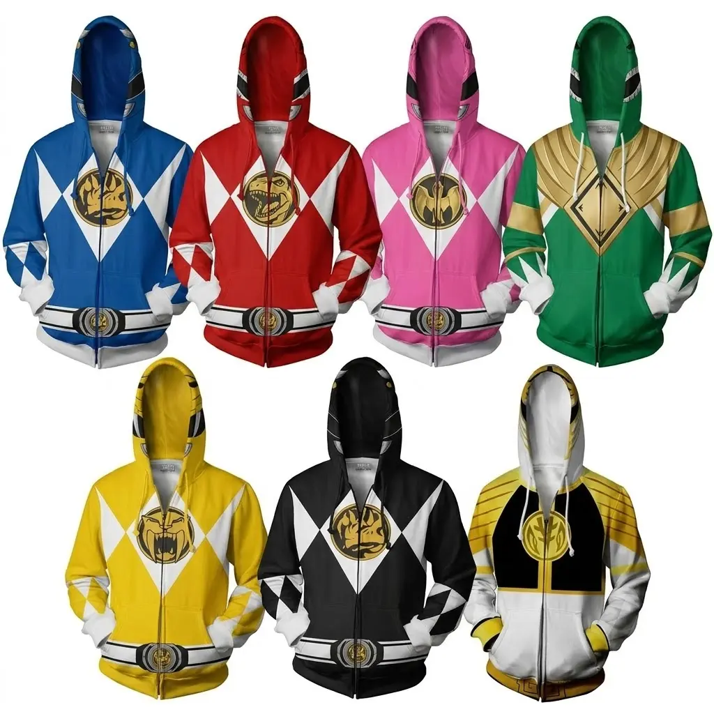 3D Printed Superhero Armor Zip Up Hoodie Retro Cosplay Graphic Streetwear Full Zip Outerwear Hero Suit Sweatshirt for Unisex Men Women