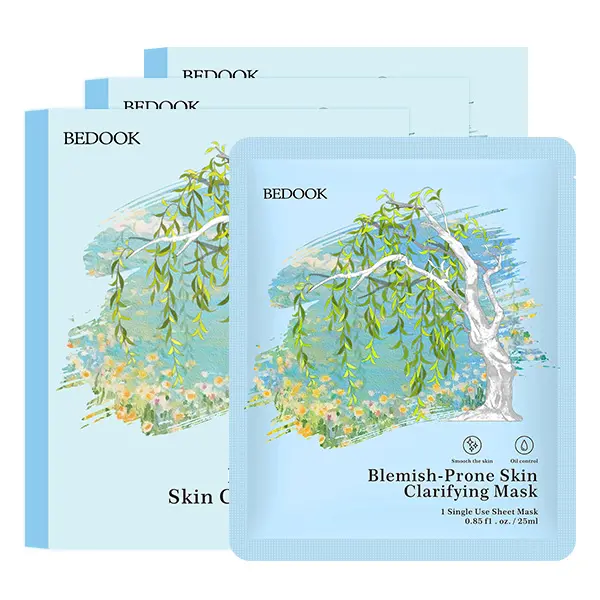 BEDOOK Blemish-Prone Skin Clarifying Mask 3-Pack| Home-Use Acne‑Prone Care, Pore Cleansing & Oil Control Set