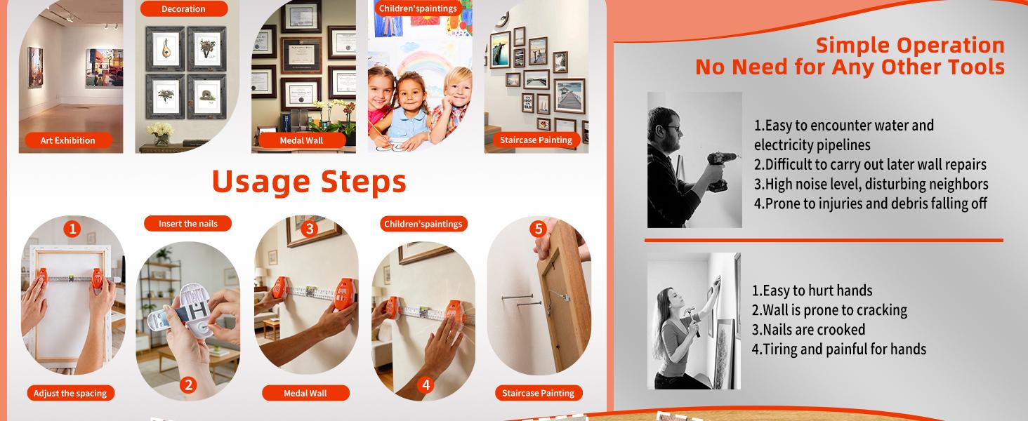 Level Ruler Picture Hanging Tool with Level – Precision Wall Mount Guide for Frames & Artwork, Easy Alignment Hanging Tool with Built-In Level for Home Decor Installation