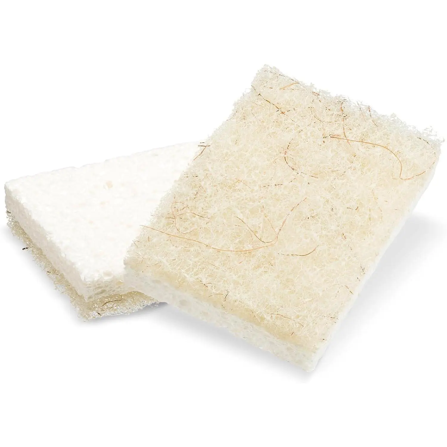 Colada Coconut Scrubber Sponges – Pack of 2 – Powerful Natural Sponges Made with Plant-Based & Recycled Materials, White