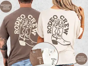 First Rodeo Birthday Party Matching Family Shirts, Comfort Colors, Western Cowboy T-shirt, Rodeo Mama Dadda Tees, Second Rodeo Crew