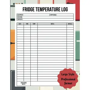 Temperature Log Book: Daily Tracker for Fridge & Freezer Monitoring in Restaurants and Food Businesses Paperback – April 5, 2025