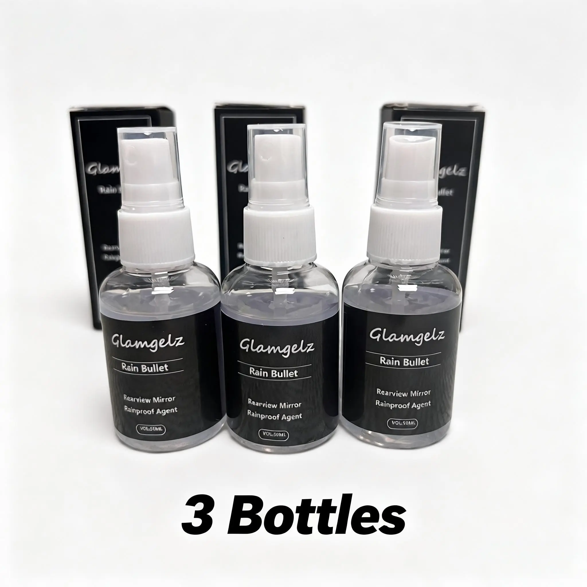 Hugexpen Glamgelz Rain Bullet Rearview Mirror Rainproof Agent - 50ml Hydrophobic Coating Spray for Clear Visibility & Safe Driving in Rainy Weather