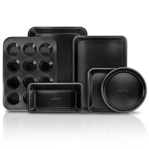 Stackable Non-Stick Bakeware Set, Easy Release Carbon Steel, Black