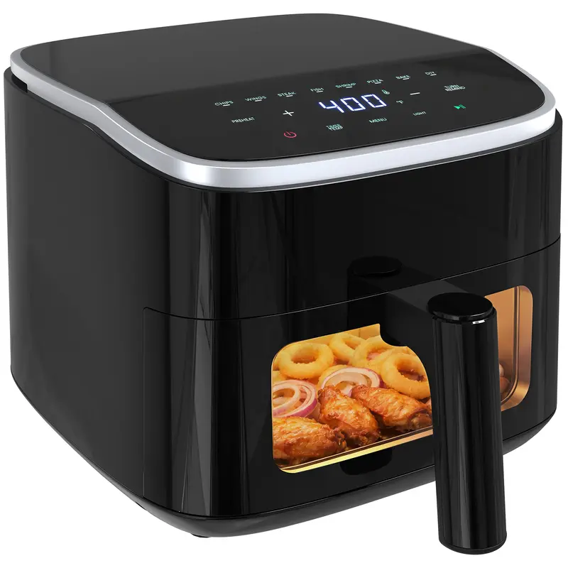 Sweetcrispy Compact Digital Screen Air Fryer for Small Homes - 8 Presets, 60-Min Timer, Max 400°F, Auto Shut Off, Buzzer Alert, Nonstick Dishwasher-Safe Basket