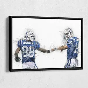 Peyton Manning & Marvin Harrison Decor Wall Print - Indianapolis Colts Wall Art, NFL Decor for Home, Man Cave, Football Gift, Poster NO FRAME Poster
