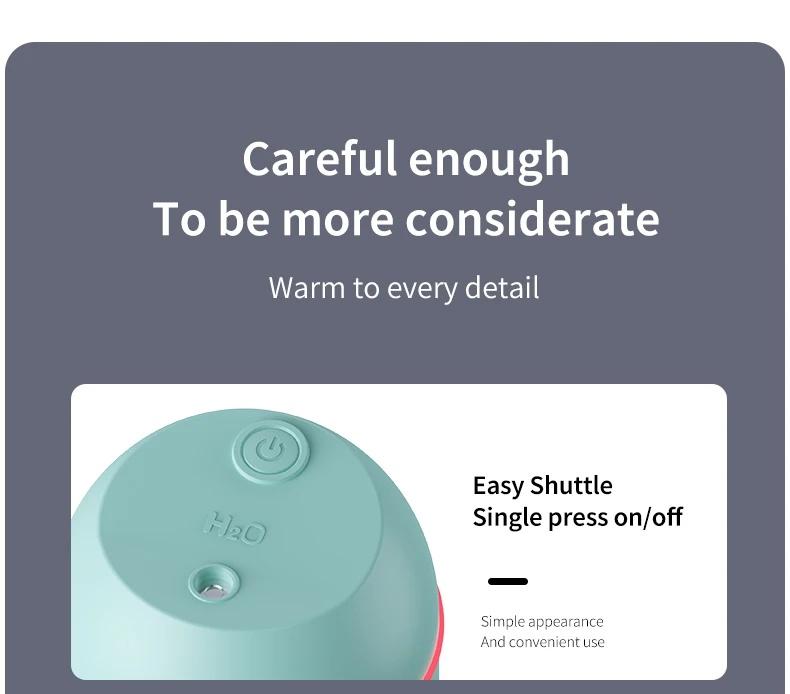 220ml Compact Shape Cooling Mist Humidifier - Corded USB A Plug, Flexible Portable, Adult Unisex Aromatherapy Sleep Aid, Essential Oil Diffuser, No-Battery Required, 6H Continuous Mode, Effective Mist Atomizer for Indoor Use (Home Supplies, Party Gift), C