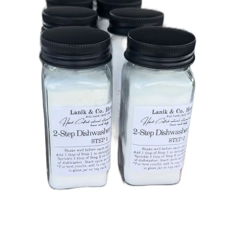 Lanik & Co. 2-Step Natural Dishwasher Detergent - Hard Water Formula for Effective Cleaning - Includes Step 1 & Step 2 Instructions