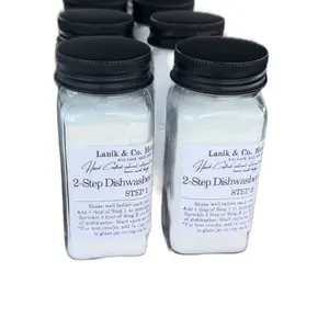 Lanik & Co. 2-Step Natural Dishwasher Detergent - Hard Water Formula for Effective Cleaning - Includes Step 1 & Step 2 Instructions