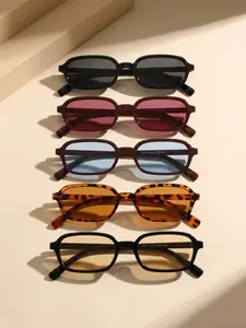 5 Pairs Retro Small Square Design Sunglasses, Trendy Vintage Sunglasses, Sweet Cool Style, Perfect for Outdoor Activities, Dates, Parties, Beach, Summer Trendy Sunglasses