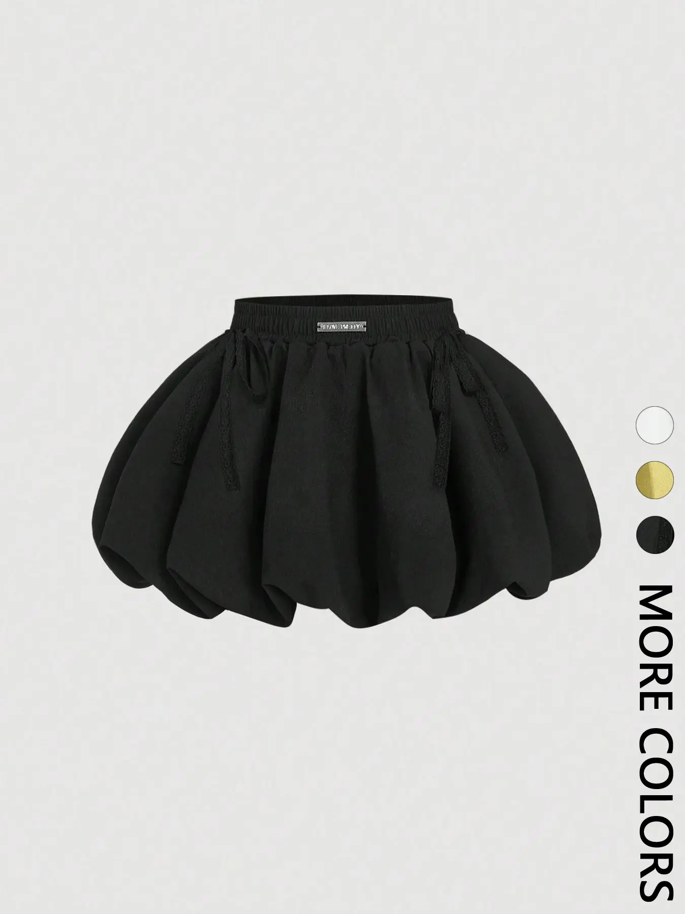 Black Bowknot Trim Floral Bubble Hem Skirt,Lined Pants, Low Waist,Date Night Outfits Women,Going Out Outfits,Bubble Skirt,Sexy Women Outfits,Y2k Skirt