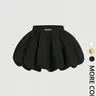 Black Bowknot Trim Floral Bubble Hem Skirt,Lined Pants, Low Waist,,Date Night Outfits Women,Going Out Outfits,Bubble Skirt,Sexy Women Outfits,Y2k Skirt,Feminine