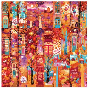 30 Cute Fall Bookmarks (Non-Repeating Series) - Simple, Artistic, Creative Paper Bookmarks, Small Cards, Book Decoration Cards, Reading Annotation Cards, Book Accessories
