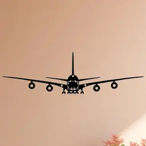Boeing Aircraft Design Wall Art, Decorative Metal Wall Art, Art Deco Style, Wall Decor for Home Living Room Bedroom Office, Garden Supplies