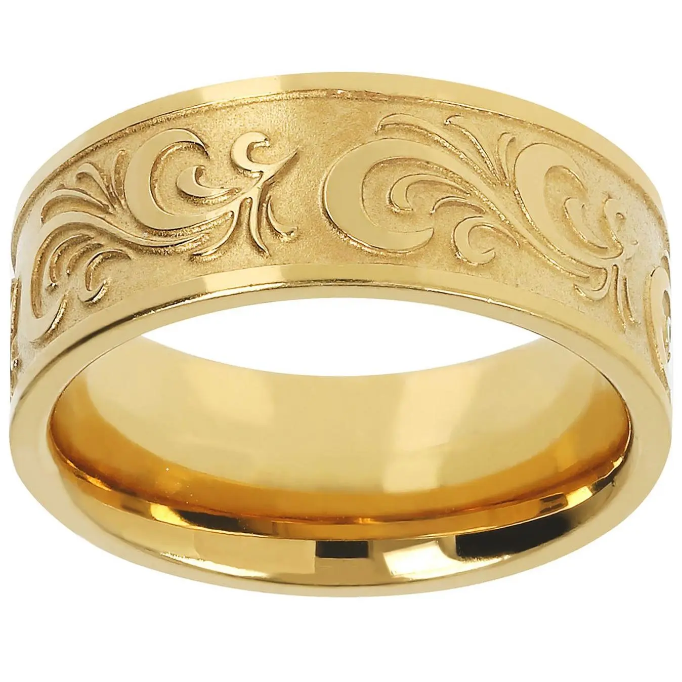 Steel by Design Scroll Design Ring