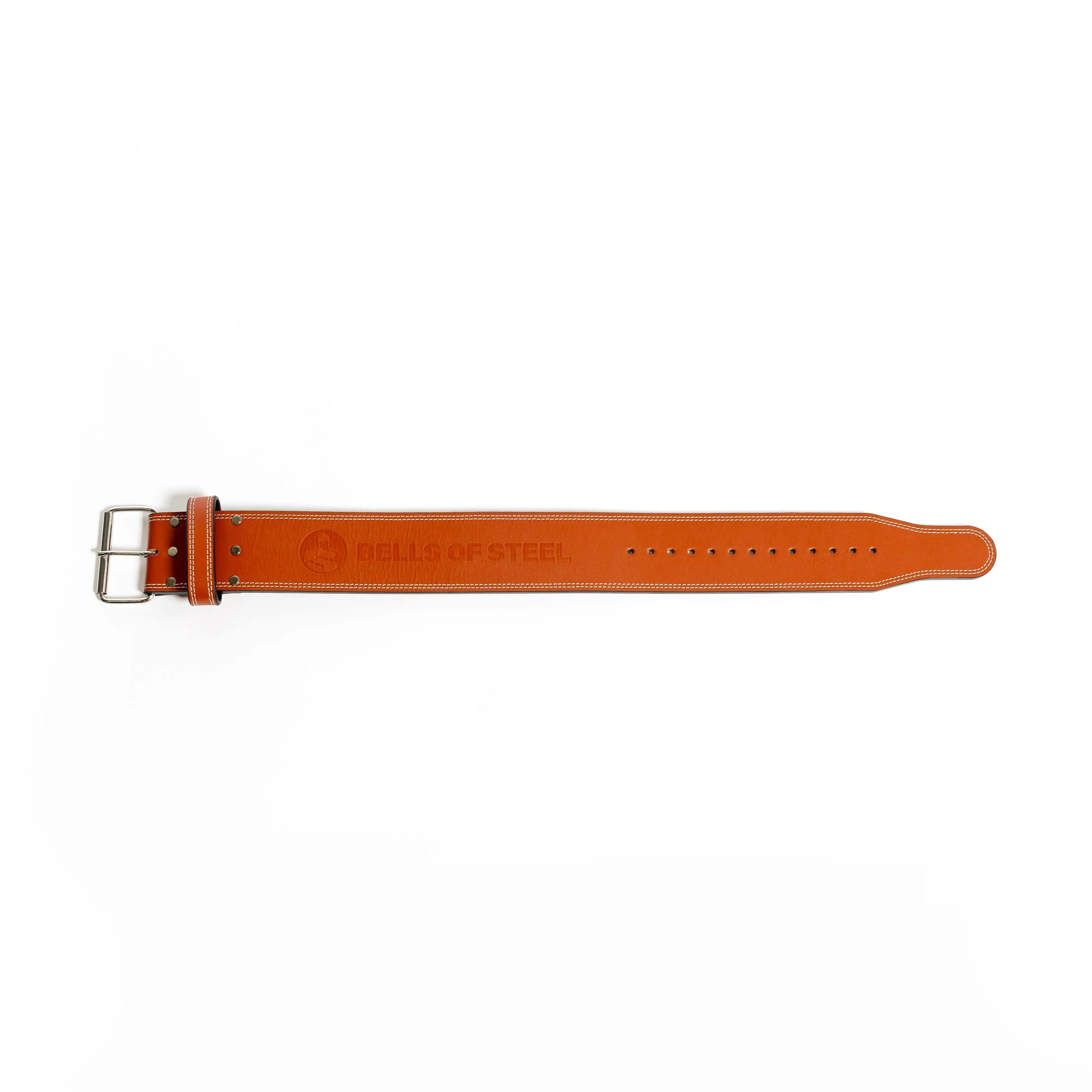 10mm Embossed Leather Weightlifting Belt with Single-Prong Buckle, Suede Lining, Sturdy Rivets, Heavy-Duty Back Support for Powerlifting, Gym Training, Size S