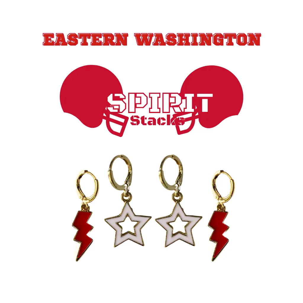 Eastern Washington Spirit Earring Stack For Eagles Game Day