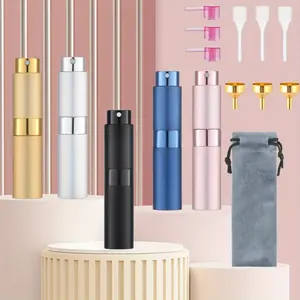 5 Pieces Pocket Perfume Dispenser Set, Refillable Empty Small Spray Bottle for Travel, Portable Mini Perfume Atomizer Makeup Container Set Makeup Tool Set