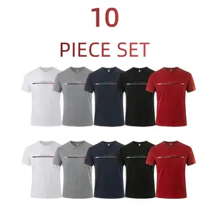 10-Piece Set Men's Athletic Graphic Tees - PARIS Performance Moisture Wicking Short Sleeve Shirts Value Pack Breathable Activewear Gym Workout Tops with PARIS Graphic Design
