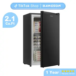 BANGSON 2.1Cu.Ft Small Upright Freezer, Single Door Mini Freezer, Small Freezer, Adjustable Thermostat, Energy-Efficient, Compact Refrigerator, Quiet Operation, Compact Freestanding Freezer, Gift Idea, Mother's Day Gift