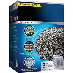 Freshwater Aquarium Chemical Filter Media, Zeolite and Carbon Blend for Water Purification, 150g Nylon Mesh Bags for Fish Tank Maintenance, Reusable and Effective Filtration Solution, Pack of 3 White Media Pouches pool  aerator aquarium  slide