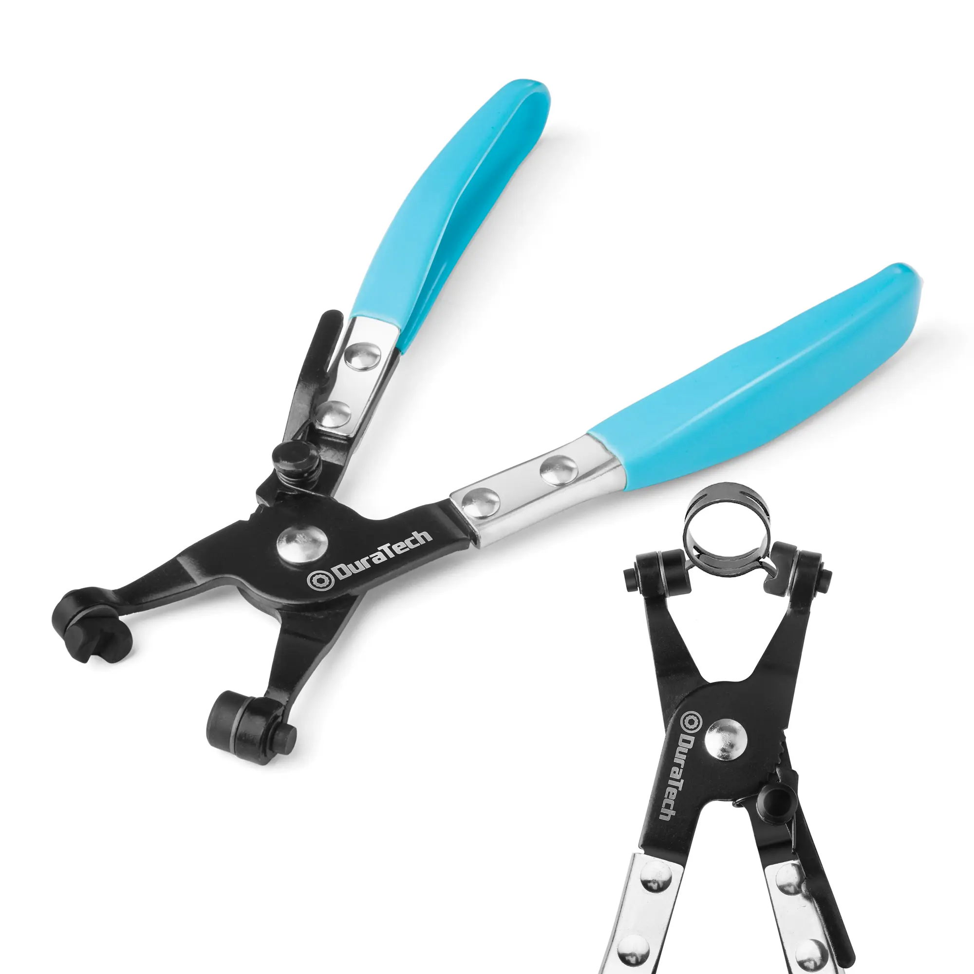 #fathersdaygift DURATECH Hose Clamp Pliers, Hose Clamp Tool with Swivel Flat Band, Automotive Repair Tool for the Removal and Installation of Ring-Type and Spring Band Clamps
