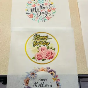 3 custom sheets 8.5x11 inch of edible ink gelatin printing on rice paper.