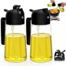 Oil Sprayer for Cooking 2pcs,2 in 1 Oil Dispenser and Oil Sprayer Kitchen Gadgets-16oz Glass Oil Spray Bottle,Mist Olive Oil Dispenser for Kitchen,Air Fryer,Salad, Grill Utensils Kitchenware