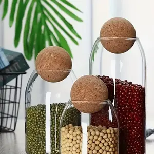 Modern Glass Storage Jars With Cork Lids