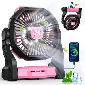 DOVILUXE 25400mAh 3-in-1 Portable Camping Fan with LED Light & Power Bank - 4-Speed Adjustable, 360° Rotating, 270° Swivel Head, Perfect for Camping, Travel & Emergency Use