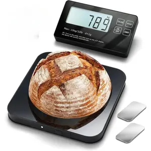 Food Scale with Detachable Display, 33lb Stainless Steel Kitchen Scales Digital Weight Grams and Ounces, Digital Food Scales for Kitchen, Baking Scale for Sourdough Bread Cooking, Weight Loss 1g/0.1oz