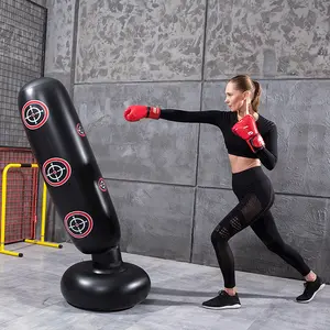 Adult Version Kids Sandbag, Indoor Entertainment Boxing Set with Gloves, Large Inflatable Sandbags, Inflatable Punching Bag for Boys Girls Karate Taekwondo Gift Boxing Equipment