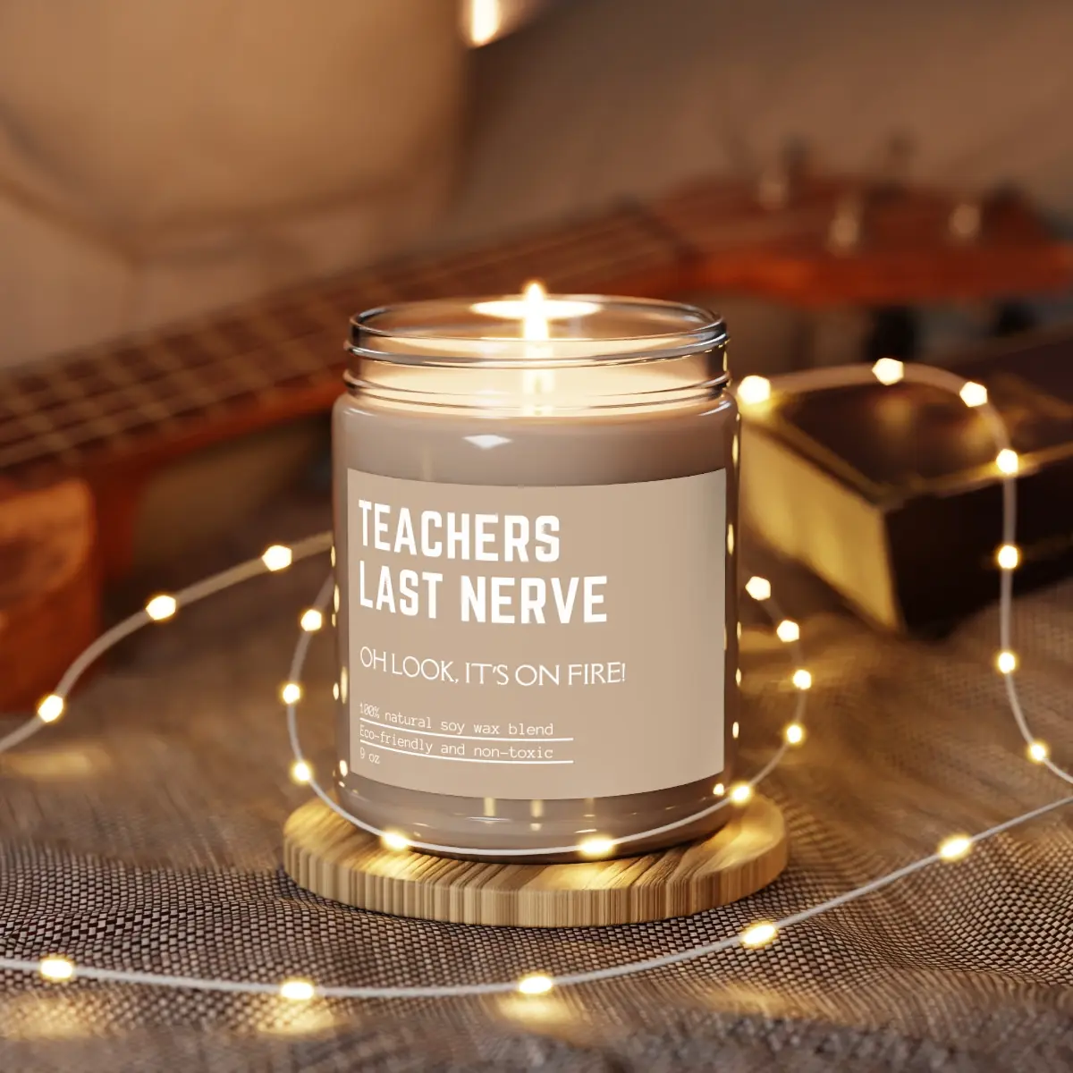 Teachers Last Nerve, Teacher Gift, Funny Gift For Teacher Candle, Teachers Birthday, Back To School Gift, Daycare Teacher Gift 9oz Scented Home Decor