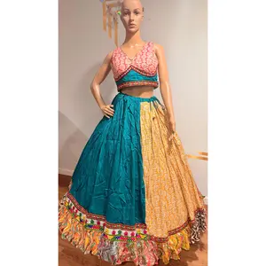 Rayon Cotton Lehenga Choli with Heavy Frill Border & Dupatta – Festive Wear