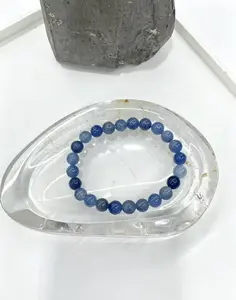 Natural Blue Aventurine Beaded Bracelet, 8mm Round Beads, Handmade Gemstone Jewelry for Women and Men