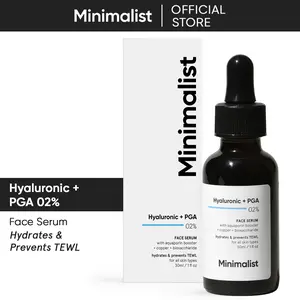 Minimalist Hyaluronic Acid + PGA 2% Face Serum For Deep, Multilevel Hydration & Glowing Skin | For Women & Men | All Skin Types | 1 Fl Oz/30ml