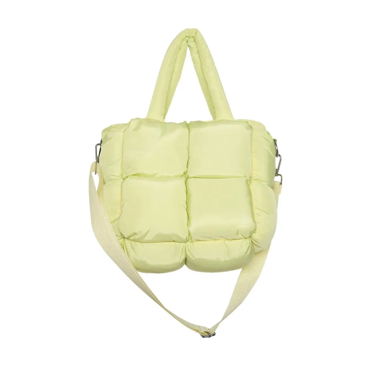 Lime Yellow Mini Puffer Tote Bag for Women