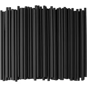 100 Pack Paper Straws Black  Drinking  for Party Supplies, Bridal/ Shower, Birthday, Mixed Drinks, Weddings, Restaurant,  Service