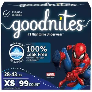 Goodnites Boys' Disposable Nighttime Underwear  -Size XS - 99ct