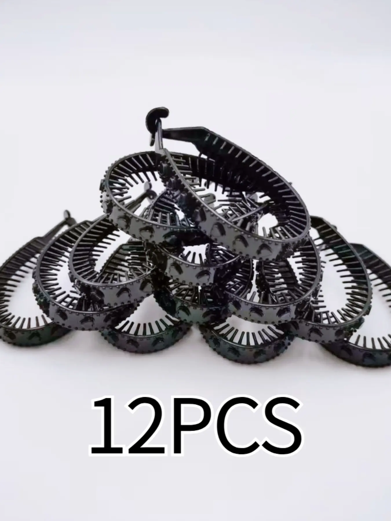 12 Pcs Black Heart Hair Claw Clips Set, Secure Grip Resin Clips for Buns, Ponytails and Updos, Lightweight Hair Accessories for Daily Styling