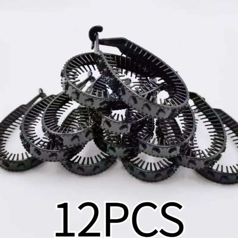 12 Pcs Black Heart Hair Claw Clips Set, Secure Grip Resin Clips for Buns, Ponytails and Updos, Lightweight Hair Accessories for Daily Styling, Hair Decor