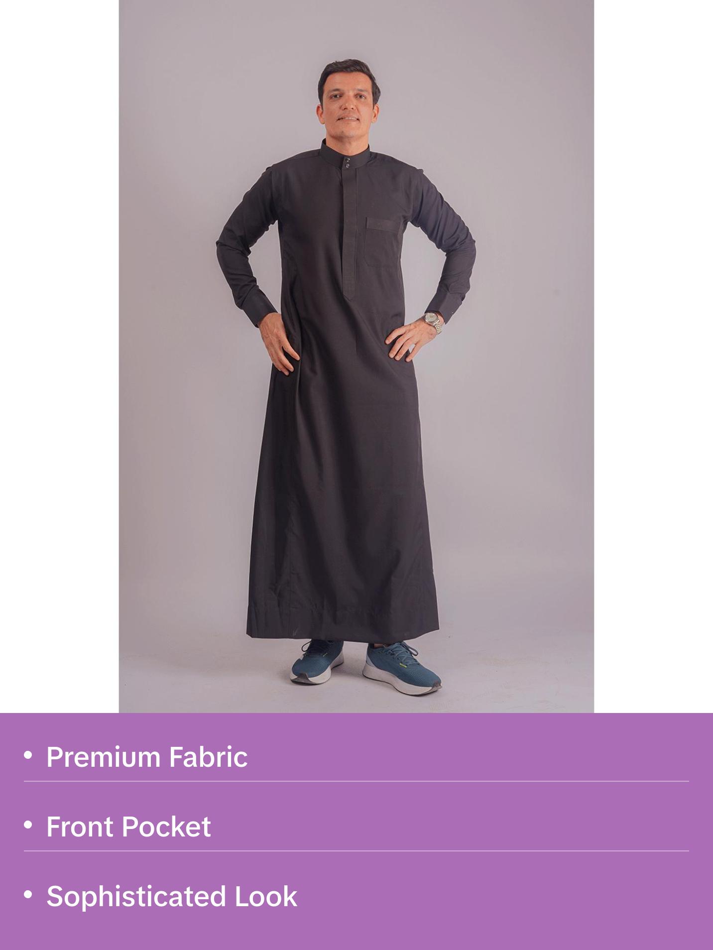 Classic Saudi Thobe - Black