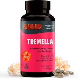FreshCap Tremella Mushroom Capsules – Organic Snow Mushroom Supplement for Skin Hydration, Elasticity, Immune and Brain Health Support – Water Extracted, 60 Count