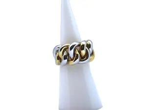 Two Tone Braided Twist Ring
