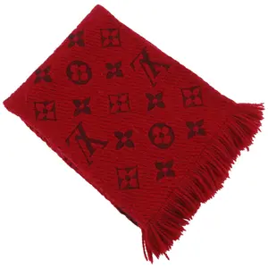 Pre-owned Louis Vuitton Wool Small Leather Goods Echarpe Logomania Silk Scarf