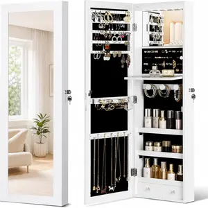 Over the Door  Organizer, Wall Mounted  Cabinet,  Mirror with Storage Box, Wall/Door Mounted Full Length Mirror with LED