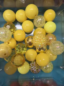 Yellows 20mm assorted acrylic beads 15mix