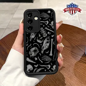 TPU Phone Case Compatible with Galaxy S24 Ultra S25 Plus S23 S22+ Sheep Skull Pattern Pocket-Friendly Shockproof Silicone Protective Soft Smartphone Casing